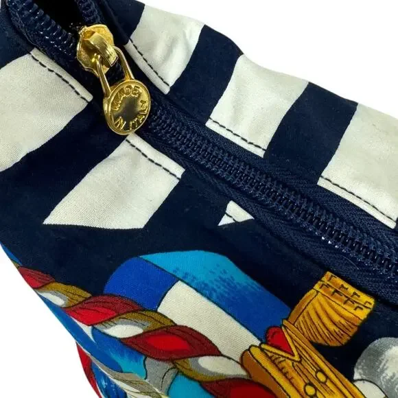 Vintage Aronni Romana Sailing Flag Print Handbag Nautical Florence Italy Navy - Picture 9 of 14